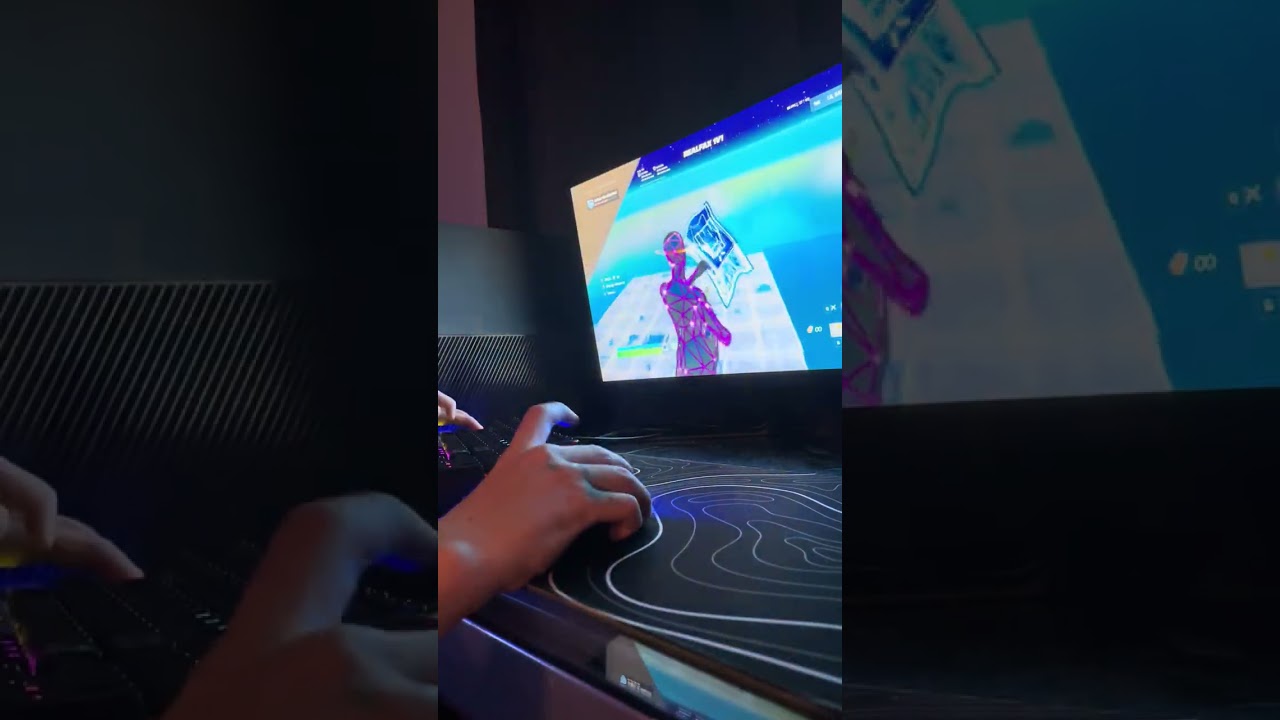 ASMR red switch mechanical keyboard rebuilding on a 1v1 map