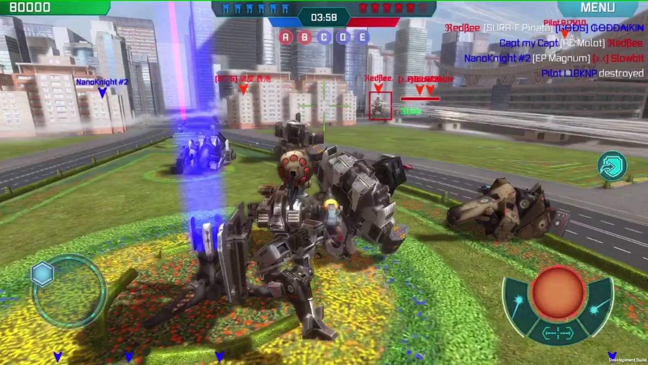 Walking War Robots Beta Lag festBoosted machine gunsLancelot, Gareth