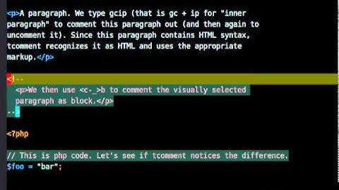 The tcomment vim plugin
