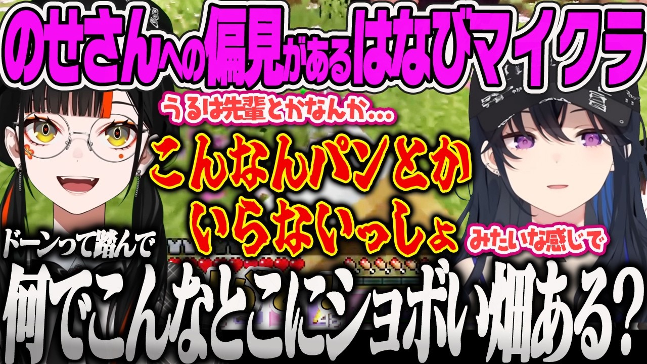 【ぶいすぽ夏祭りマイクラ】八雲建設の資材集めで全ロスし、あかりんに心配されたり、のせさんへの偏見がすごいはなびｗ【蝶屋はなび、一ノ瀬うるは、夢野あかり、ぶいすぽっ！】