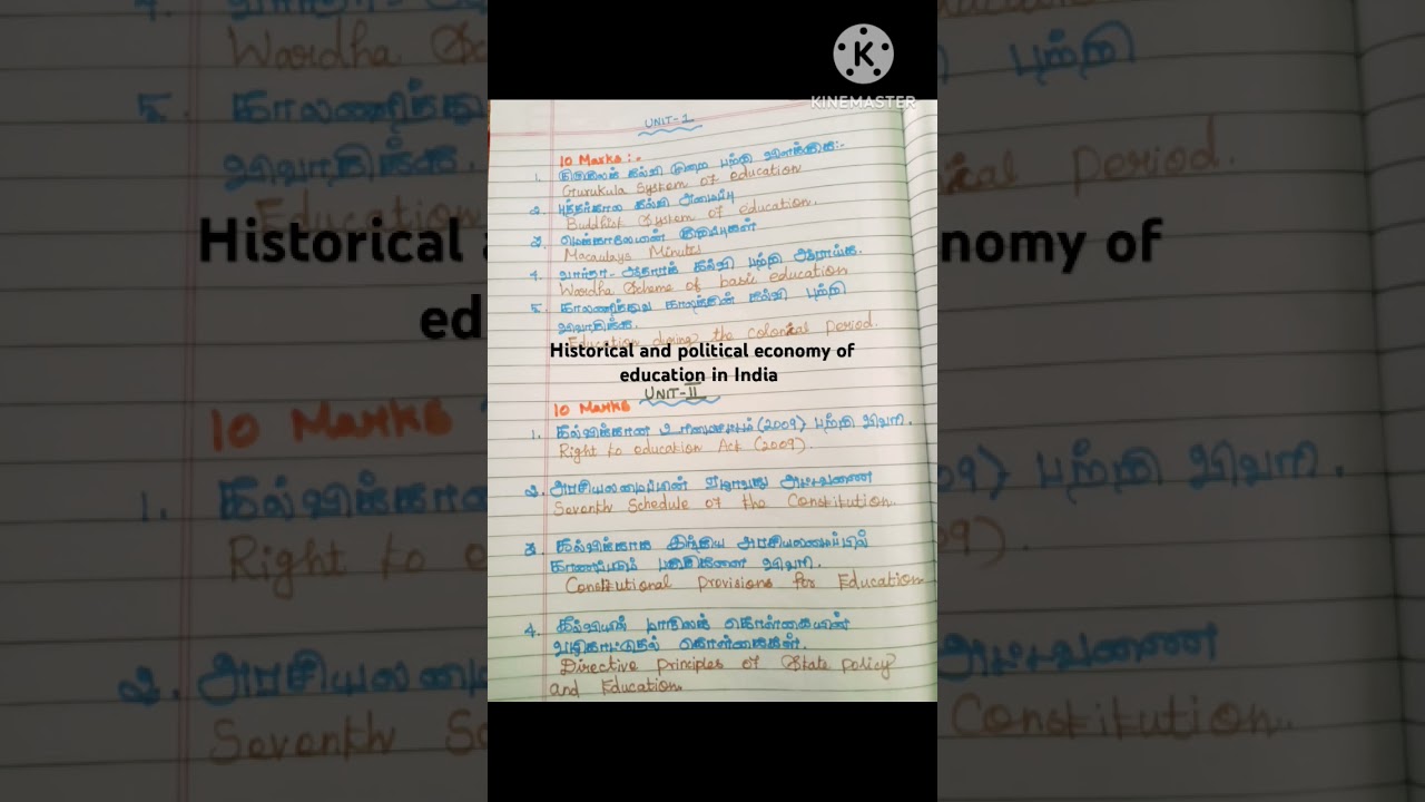 M.Ed- first semester:Historical and political economy of education in India IMPORTANT QUESTIONS