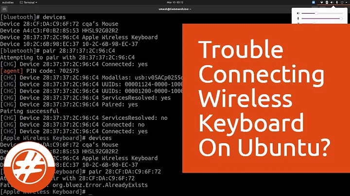 031 - How To Connect Wireless Keyboard And Mouse On Ubuntu Linux Using Command Line (bluetoothctl)