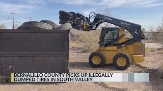 More than 220 illegally dumped semi-truck tires picked up in the South Valley