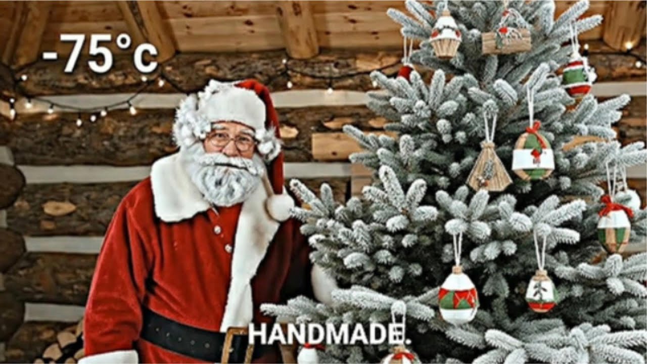 A 90-year-old Santa Claus made his own Christmas tree in the Arctic of Yakutia at -75°C.