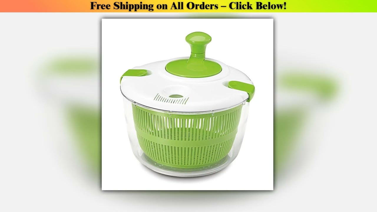 LMETJMA 5 L  Large Salad Spinner Vegetable Washer Dryer Drainer Strainer with Bowl Colander