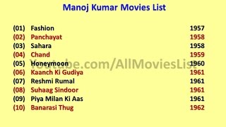 Manoj kumar movies list