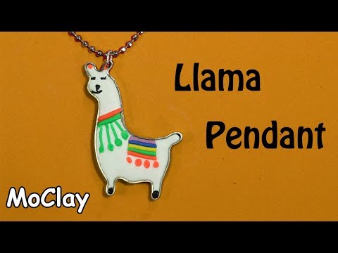 DIY Llama pendant - Flat wire -Polymer clay tutorial