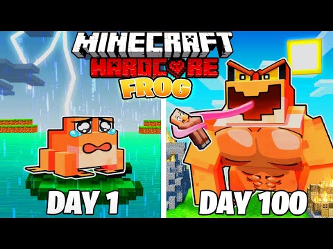 Download I Survived 100 DAYS as a FROG in HARDCORE Minecraft!