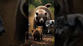 A Mother Bear Saved Her Cub From Wolf Pack 🐻❤️