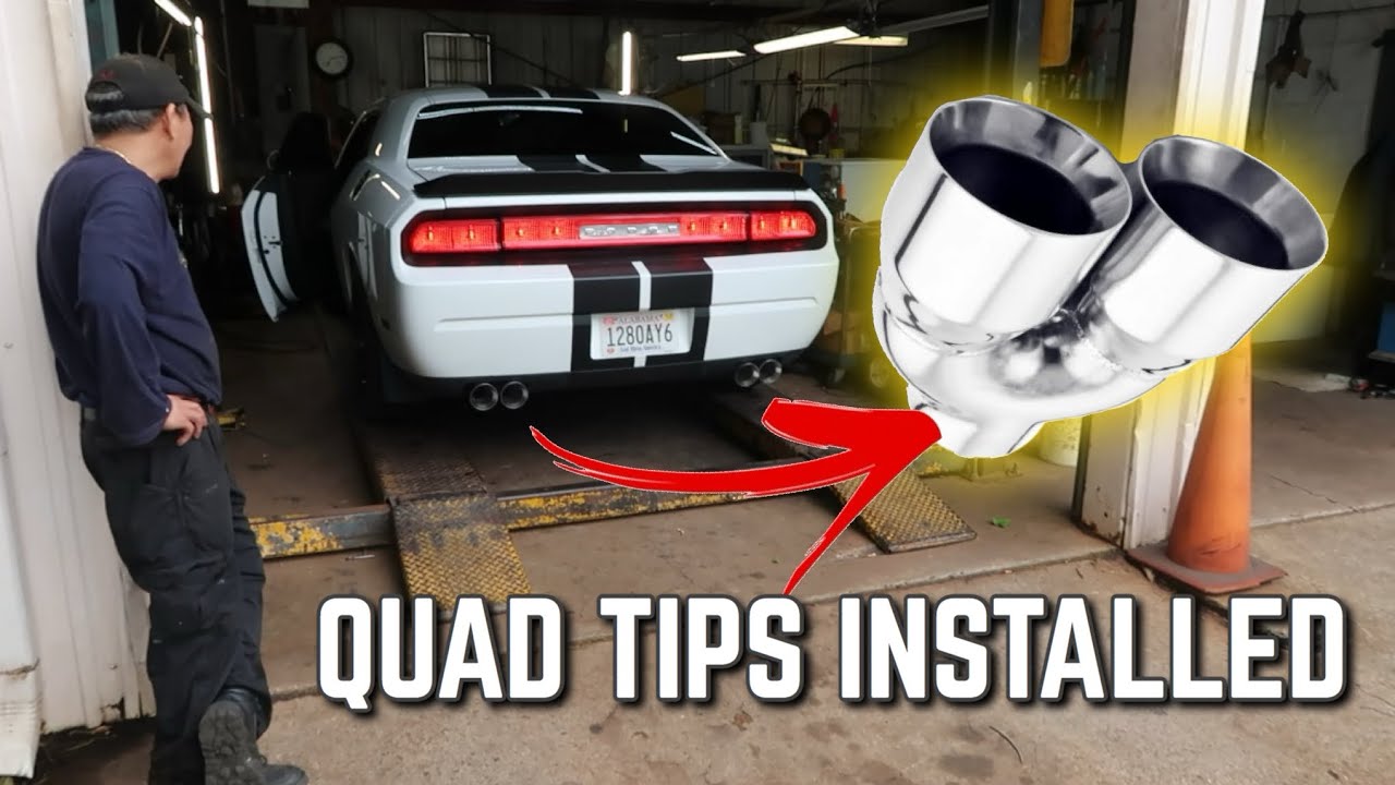 100 Quad Exhaust Tips for my Dodge Challenger R/T *Super LOUD!!🔥 YouTube