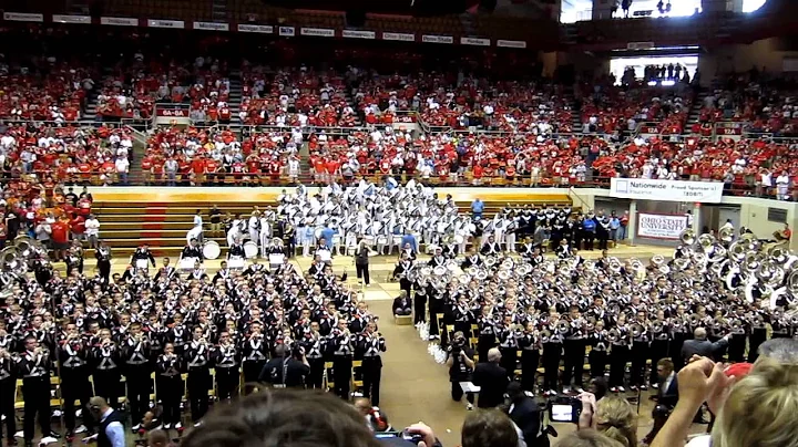 OSUMB 9 10 2011 Football Team Marches out of  St  Johns Areana for Skull Session vs ToledoMVI 1486