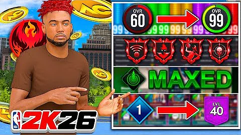 FASTEST WAY TO 99 OVR, MAX BADGES, MAX BUILD SPECIALIZATION, LVL 40 & REBIRTH in 1 DAY on NBA 2K26!