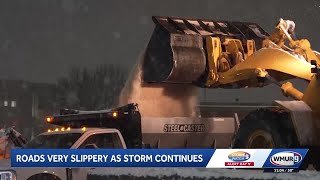 Snow tapers off; crews continue clearing New Hampshire roads for Wednesday commute