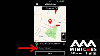 Book executive minicabs to reach your destination with the AAA Minicabs app screenshot 5