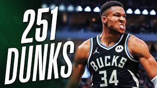 Every Dunk From The Nbas League Leader Giannis Antetokounmpo 251 Dunks