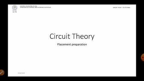 Circuit Theory - Solved Problems - Lecture 1