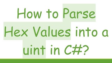 How to Parse Hex Values into a uint in C#?