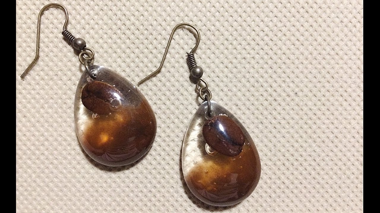 2 Simple Coffee Bean Resin Earrings - YouTube