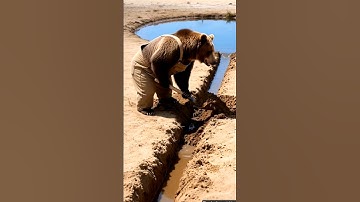 The bear saved the guava plant from drying up by watering it 😭#ai #tree #save #watering #shorts