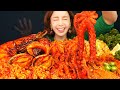 [Mukbang ASMR] 불닭낙지팽이버섯해물찜🐙🔥SeafoodBoil Spicy Small Octopus KingTigerShrimp Enoki Mushroom Ssoyoung