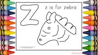 DIY ABC Alphabet Color Zebra Pages | Learn Fun Coloring For Children