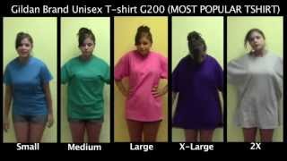 Sizing for our Most Popular T-Shirt! (G200 Unisex Gildan Crewneck)