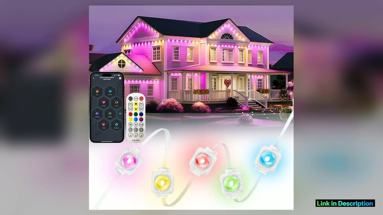 Permanent Outdoor Lights 300FT Smart RGB Eave Light APP Remote Control LED String Light IP67