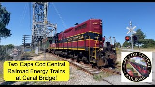 Double Header Mass Coastal Energy Train at Cape Cod Canal Bridge