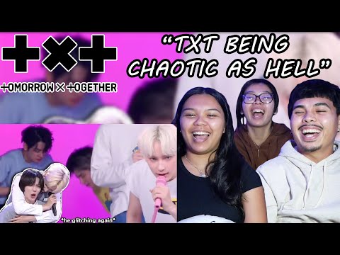 TXT BEING CHAOTIC AS HELL FOR 12 MINUTES STRAIGHT REACTION | They are so weird it's funny!