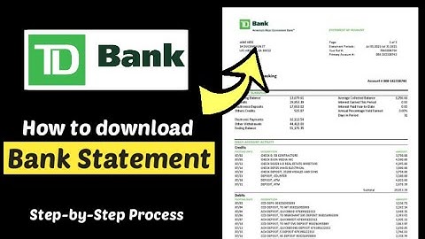 Download TD Bank statement | TD Bank Account Transaction Summary Statement Download into CSV / PDF