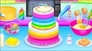 Rainbow Birthday Cake Making for Kids 🎂 | Fun Kids Cooking Game | Candy Cake Decorating Game screenshot 1