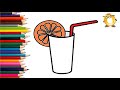 How to draw juice. Coloring page / Drawing and painting for kids. Learn colors.