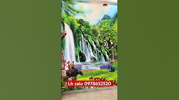 Hoàn thiện tranh dán tường 3D sơn thuỷ hữu tình rất đẹp và sắc nét