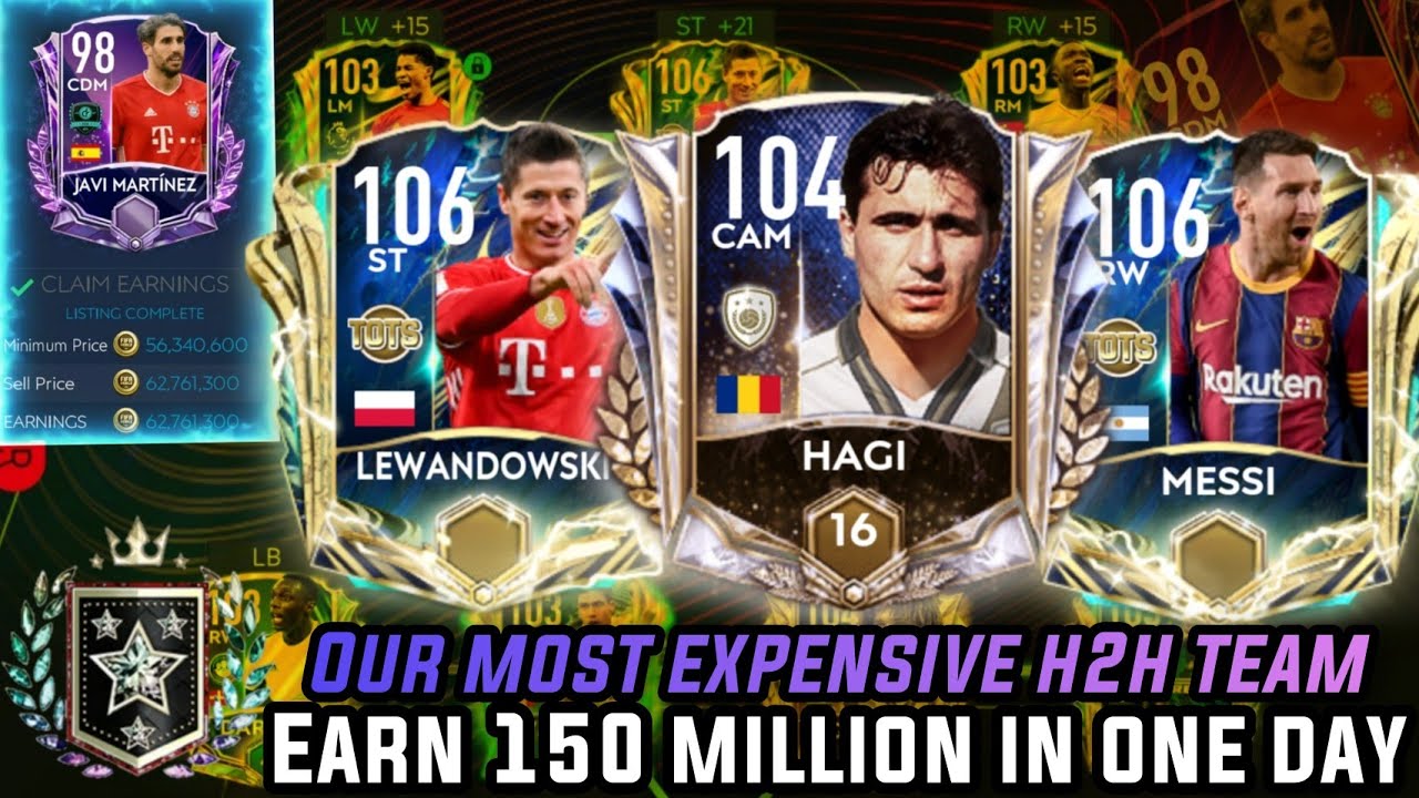150 MILLION EARNED IN ONE DAY | OUR MOST EXPENSIVE H2H TEAM UPGRADE INCLUDING UTOTS | FIFA MOBILE 21