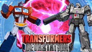 Transformers Devastation Optimus Prime Battles Devastator Decepticons Steal Plasma Core!