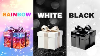 Choose Your Gift From 3Boxes...! 🎁 Rainbow, Black or White 🌈🖤🤍 How Lucky Are You? #3giftboxchallenge