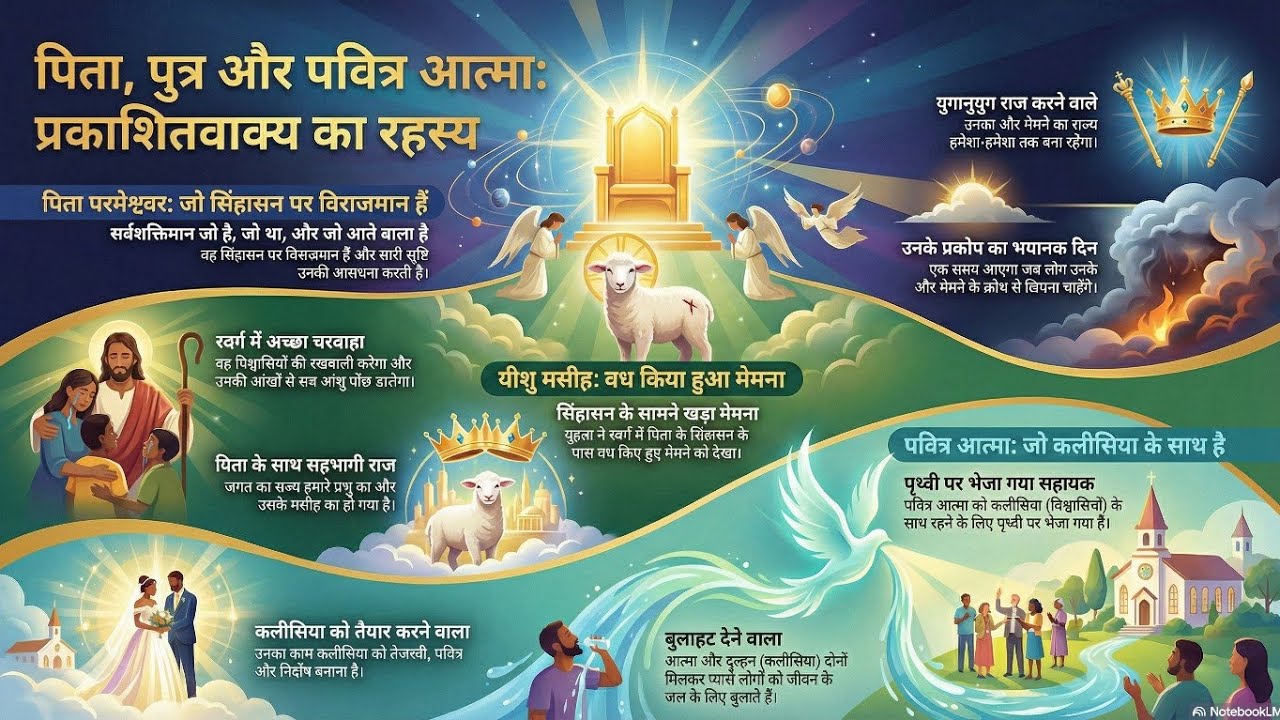 2608 Trinity in The Book Of Revelation. प्रकाशित वाक्य की पुस्तक में त्रिएकता।