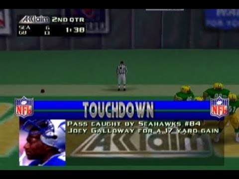 NFL Quarterback Club '98 - Seattle Seahawks vs. Green Bay Packers Full Game (N64)