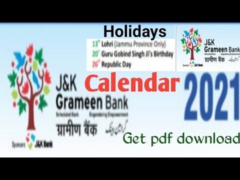 Bank Calendar 21 Youtube