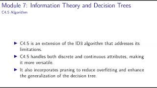 Module 7: Information Theory and Decision Trees