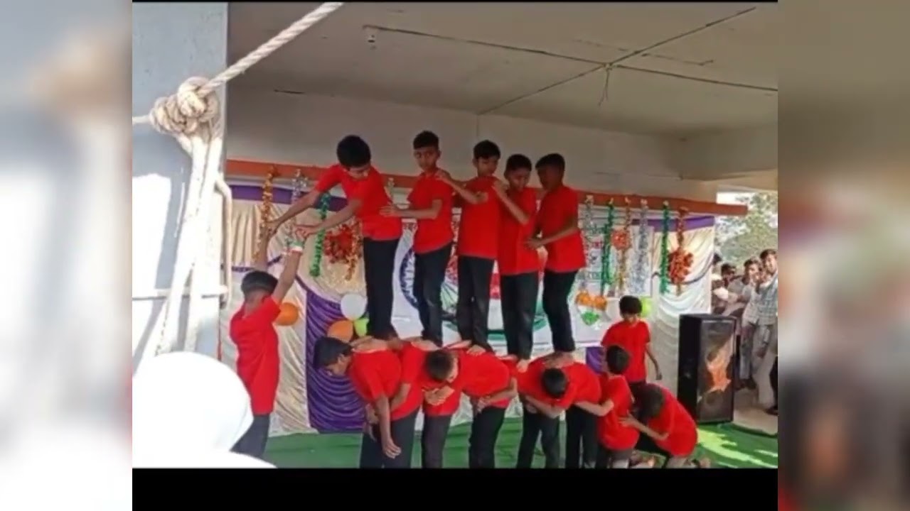 Class 5th 6th 7th and 8th standard stunt performance on republic day celebration 2026