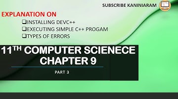 PART 3 | CHAPTER 9 || 11TH CS || INTRODUCTION TO C++ | #TNSCERT