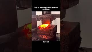 Part 1: Forging Damascus knives from raw steel bolts#skkrz#forging #damascus #knife#knives #making#