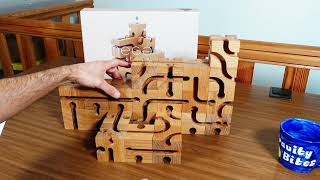 Omegarun - Stylische und komplexe Holzkugelbahn im Test & Unboxing #Kugelbahn #holzspielzeug