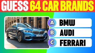 Guess The Car Brand In 3 Seconds | 64 Cars Brands Quiz