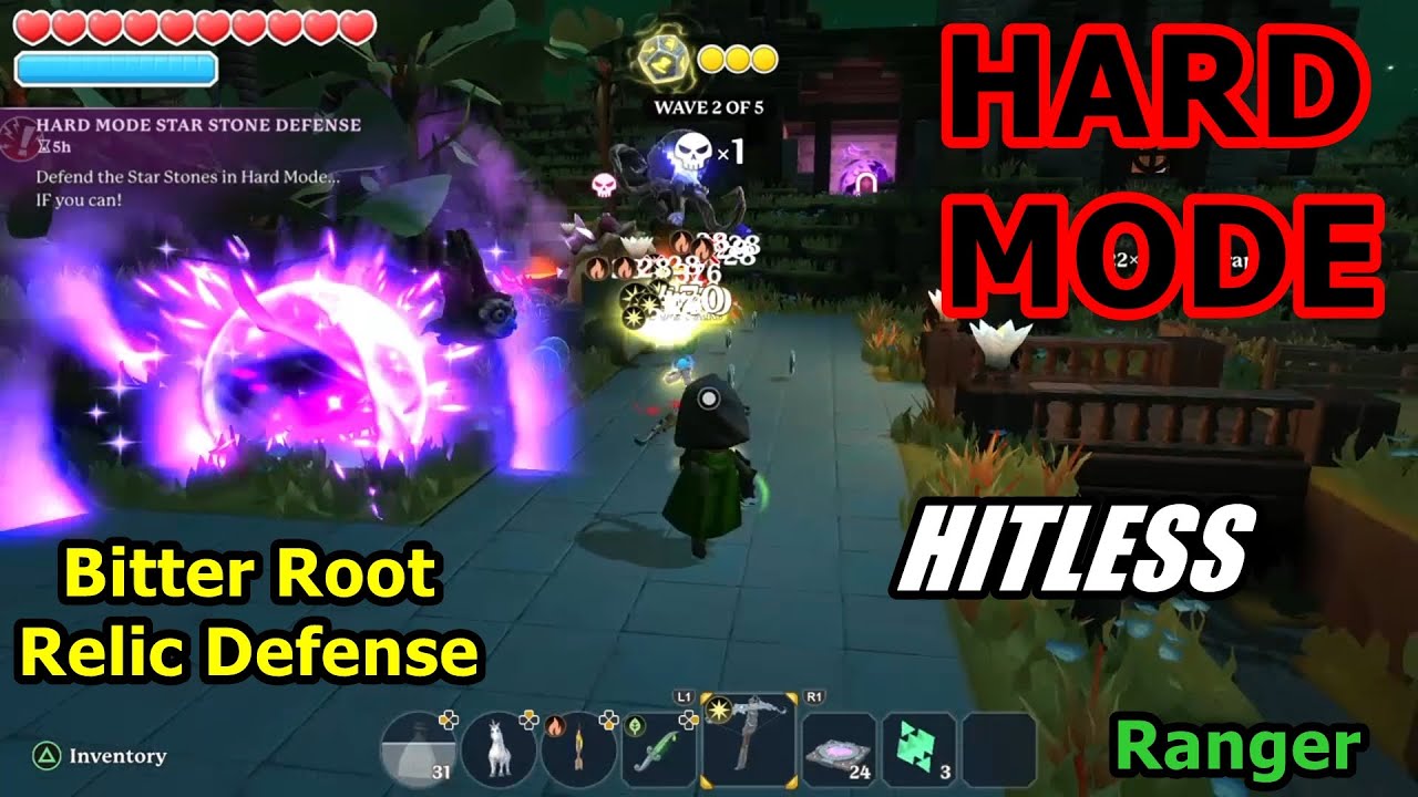 Relic Defense HARD MODE: Bitter Root | Ranger (Hitless, All/Secret Chests, w/Traps) - Portal Knights