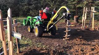 County Line 3 point post hole digger auger CountyLine Tractor Supply John Deere 1025R