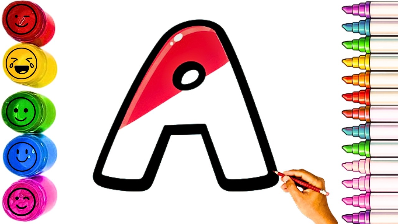 Learn How To Draw Alphabets ABCD Drawing, Painting & Coloring for Kids ...