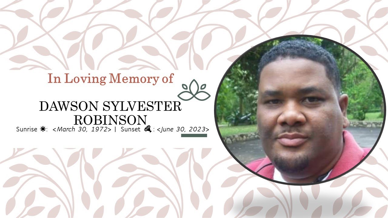 Memorial Services for Dawson Sylvester Robinson YouTube