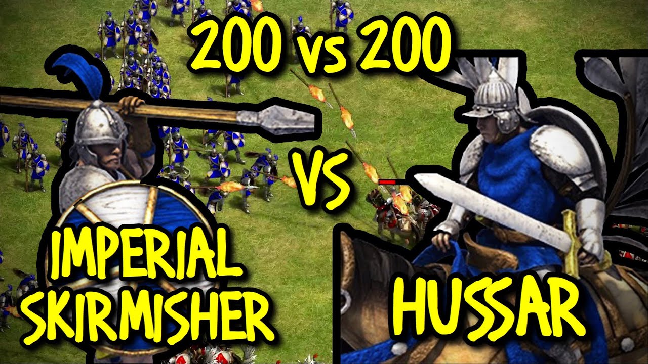 200 IMPERIAL SKIRMISHERS vs 200 HUSSARS AoE II Definitive Edition